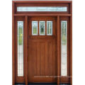 Mahogany Solid Wood Door with Glass Side-Lite and Transom